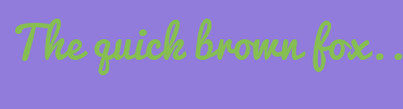 Image with Font Color 86BE52 and Background Color 917BDB